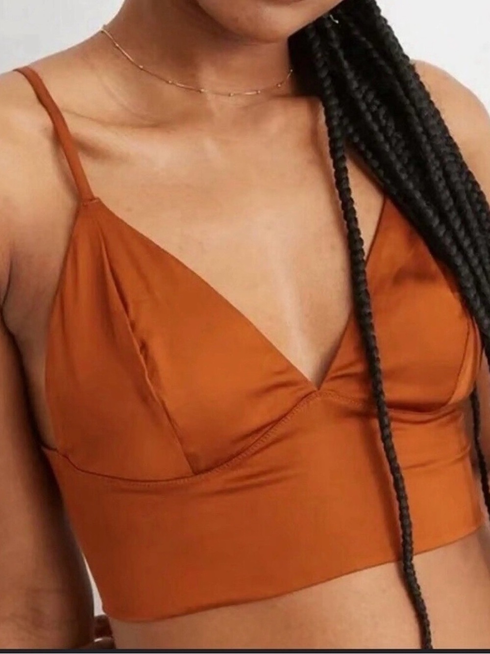 aerie Rust Orange Spaghetti Strap Crop Camisole